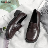 Nauji japoniško stiliaus koledžo studentų batai „Cosplay Lolita“ batai moterims / mergaičių madingi juodi / kavos uniformos batai su platforma 2023 m.