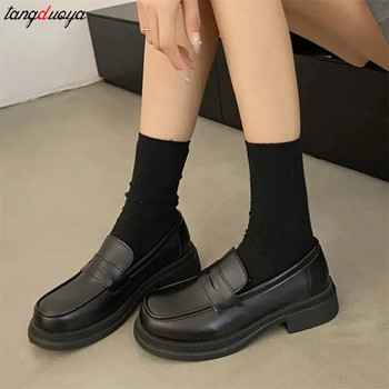 Нови колежански студентски обувки в японски стил Cosplay Lolita обувки за жени/момиче Модни черни/кафе униформени обувки на платформа 2023 г.