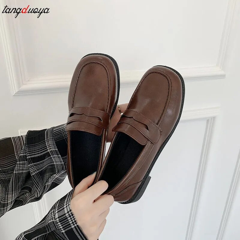 Nauji japoniško stiliaus koledžo studentų batai „Cosplay Lolita“ batai moterims / mergaičių madingi juodi / kavos uniformos batai su platforma 2023 m.