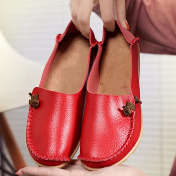 Γυναικεία Δερμάτινα Παπούτσια Flat Bottom Γυναικεία Casual Mom Παπούτσια Μαλακά Loafers Γυναικεία ρηχά Summer Comfort Flats Γυναικεία παπούτσια