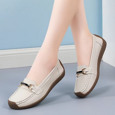 Нови дамски мокасини с обувки от естествена кожа Дамски мокасини Пролет Есен Майчински обувки Ежедневни обувки за жени Мокасини