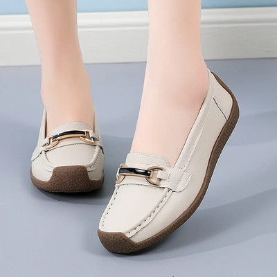Nauji Natūralios Odiniai Slip On Mocasins Mokasinai Moteriški Loafers Pavasario Rudens Motinos Batai Laisvalaikio batai Moterims Mokasinai