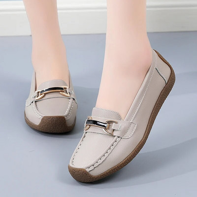 Nauji Natūralios Odiniai Slip On Mocasins Mokasinai Moteriški Loafers Pavasario Rudens Motinos Batai Laisvalaikio batai Moterims Mokasinai