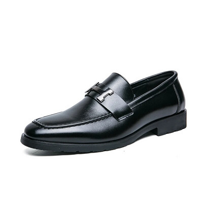 Luxus márka Retro stílusú Bőr Férfi Cipők Ruha Slip on Loafers üzleti cipők Férfi Esküvői Alkalmi Kényelem Cipők