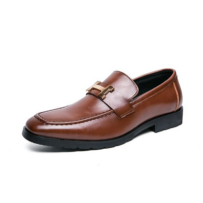 Luxus márka Retro stílusú Bőr Férfi Cipők Ruha Slip on Loafers üzleti cipők Férfi Esküvői Alkalmi Kényelem Cipők
