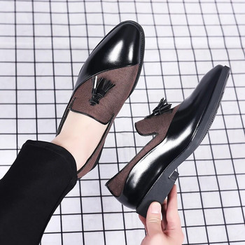 Fashion Business Dress Ανδρικά παπούτσια Wed Dress Shoe Slip on Casual Business Oxfords for Men Wedding Party Club Shoes Plus Size
