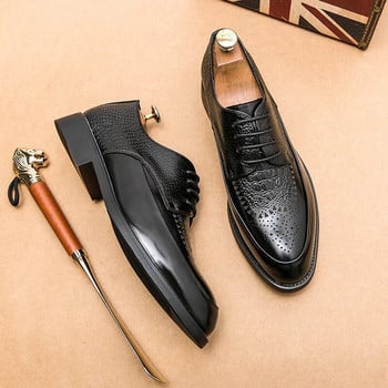 Ανδρικά casual παπούτσια Brock Oxford Retro Crocodile Leather Ανδρικά Επίσημα Παπούτσια Άνοιξη 2023 Ανδρικά παπούτσια για άντρες Κοινωνικά παπούτσια γραφείου Derby