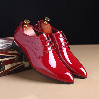 Висококачествени маркови мъжки официални обувки Мъжки обувки  Оксфорд Модни бизнес мъжки обувки Сватбени обувки с остър връх