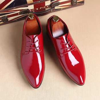 Висококачествени маркови мъжки официални обувки Мъжки обувки  Оксфорд Модни бизнес мъжки обувки Сватбени обувки с остър връх