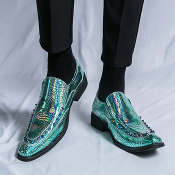 Luxury Mirror Κομψά Ανδρικά Παπούτσια Φόρεμα 2023 Μόδα με μυτερά δάχτυλα Δερμάτινα Επίσημα Παπούτσια Ανδρικά Σχεδιαστικά Ανδρικά παπούτσια για πάρτι γάμου Οξφόρδη