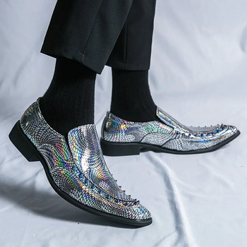 Луксозни огледални елегантни мъжки рокли обувки 2023 Модни кожени официални обувки с остър връх Мъжки дизайнерски обувки за сватбено тържество Мъжки Оксфорд