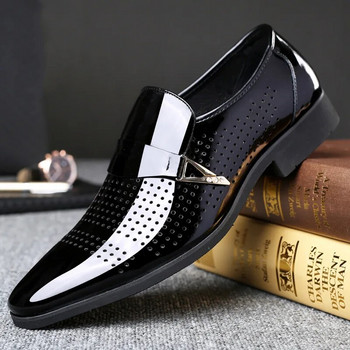 Επίσημα δερμάτινα παπούτσια για άντρες Συνοπτική φόρεμα ανδρικά υποδήματα Business Office Μυτερά καλοκαιρινά αναπνέοντα Loafers Hollow Man