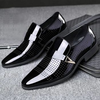 Επίσημα δερμάτινα παπούτσια για άντρες Συνοπτική φόρεμα ανδρικά υποδήματα Business Office Μυτερά καλοκαιρινά αναπνέοντα Loafers Hollow Man