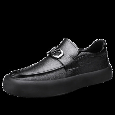 Muške cipele od prave kože, ležerne, lagane, za van, otporne na habanje, ravne modne udobne cipele s okruglim prstima, proljeće, jesen, glavne