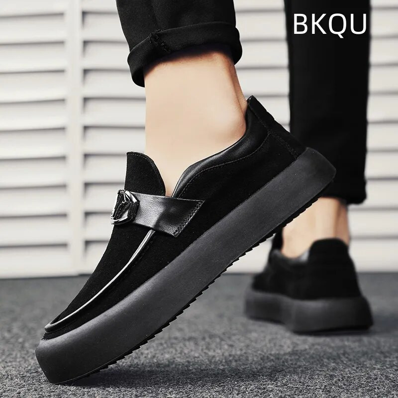 Muške cipele od prave kože, ležerne, lagane, za van, otporne na habanje, ravne modne udobne cipele s okruglim prstima, proljeće, jesen, glavne