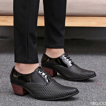 Νέα Ανδρικά Λευκά Επίσημα Παπούτσια Ψηλοτάκουνα Oxfords Soft Mocassin Homme Chaussure Αύξηση ύψους Φόρεμα Driving Boat Shoes Gommino