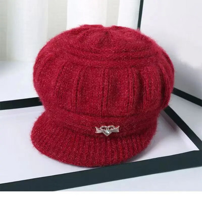 Kapa za starije osobe Dječja nova pletena ležerna modna kapa za mame srednje dobi i podebljana topla vuna s podstavom od flisa