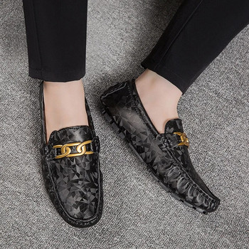 Мъжки кожени дизайнерски ежедневни обувки Луксозни мокасини от 2022 г. Маркови черни мъжки обувки за шофиране за мъже, жени, голям размер 35-48