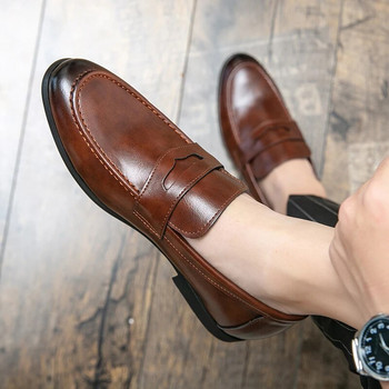 Висококачествени класически мъжки ежедневни Penny Loafers Шофьорски обувки Модни мъжки удобни кожени обувки Мъжки мързеливи обувки с пискюли