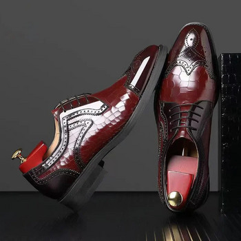 Оксфордски обувки за мъже, черни бизнес обувки от полиуретанова кожа, кожени обувки, сватбени мъжки обувки, пролет/есен
