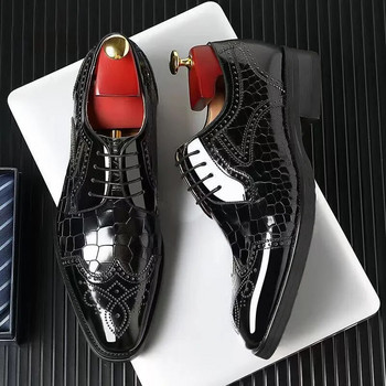 Ανδρικά παπούτσια Oxfords Μαύρα επαγγελματικά κορδόνια Pu ανδρικό φόρεμα Δερμάτινα παπούτσια Γαμήλια ανδρικά παπούτσια Άνοιξη/φθινόπωρο