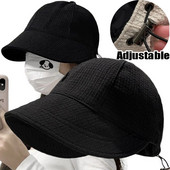 Nyári Fisherman kalap húzózsinór állítható női napernyő széles karimájú napvédő sapka divat egyszerű pamut napellenző kültéri utazási napvédő krém