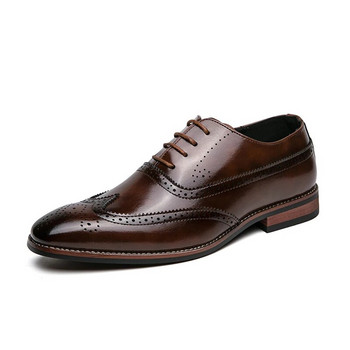 Χειροποίητα ανδρικά Wingtip Παπούτσια Oxford Γκρι Brogue Ανδρικά παπούτσια φορέματος Κλασικά επαγγελματικά επίσημα παπούτσια για άνδρες Μέγεθος 6-13