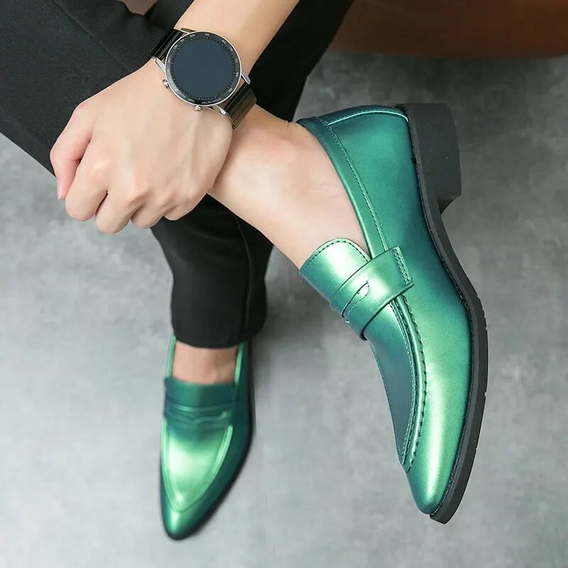 Madingi purpuriniai blizgučiai vyriška suknelė Batai Odiniai smailūs vyriški vestuviniai batai Elegantiški Patogūs neslystantys iškilmingi batai Vyriški