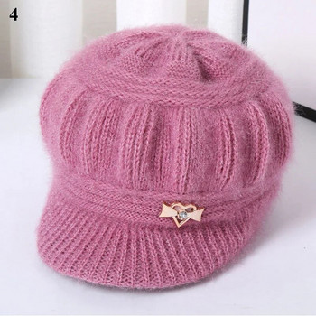 2022 Дамска зимна шапка Топла удебелена вълнена шапка с добавена козина отвътре Шапка за жени Топла шапка женска външна плюшена зимна плетена шапка