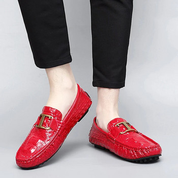 Плюс размер 35-48 Мъже Жени Дизайнерски лачени кожени ежедневни луксозни мокасини Мокасини Марка Driving Boat Грах Обувки Обувки