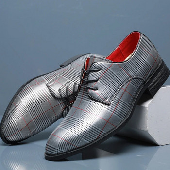 Мъжки класически бизнес обувки Луксозен дизайн Модни остри пръсти Официални сватбени обувки с връзки Мъжки обувки Големи размери 38-48