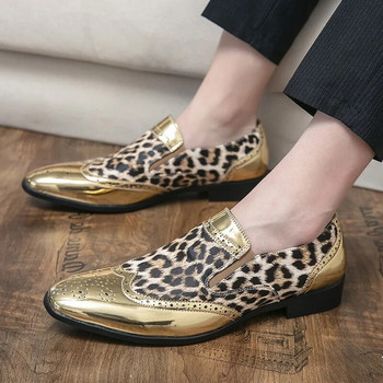 Луксозни дизайнерски мъжки лъскави златни и сребърни булок сватбени обувки за завръщане у дома, равни обувки Ежедневна мокасина рокля Sapatos Tenis Masculino
