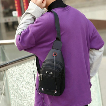 Polarshe Мъжки чанти през рамо за гърди Двуслойни чанти за кръст с голям капацитет Мъжка бизнес водоустойчива чанта за кръста Pack Messenger