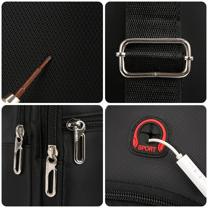 „Polarshe“ vyriški pečių krūtinės krepšiai, dvisluoksniai didelės talpos skersiniai krepšiai, vyriški verslo vandeniui atsparūs liemens krepšiai.