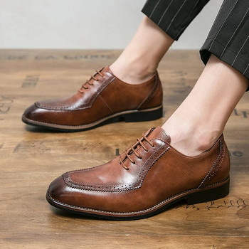 Британски стил Мъжки обувки Висококачествени банкетни обувки Мъжки сватбени обувки Мъжки бизнес обувки за конференции