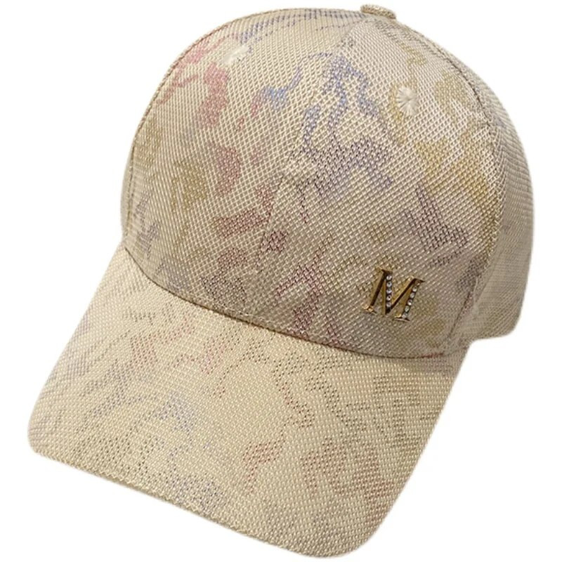Moteriškos korėjietiškos kepuraitės, kvėpuojančios beisbolo kepuraitės, mažos M standartinės tinklinės kamufliažinės kepurės Visoms tinkančios kepurės nuo saulės