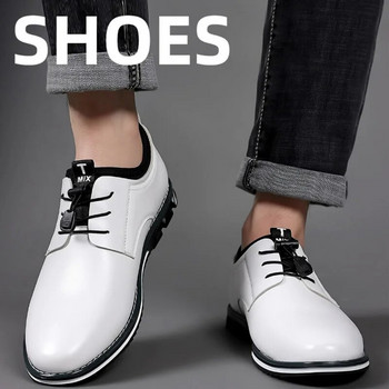 Британски ежедневни мъжки обувки Обувки от телешка кожа Удобни ниски модни кожени обувки Официални обувки Нови мъжки обувки Кожени