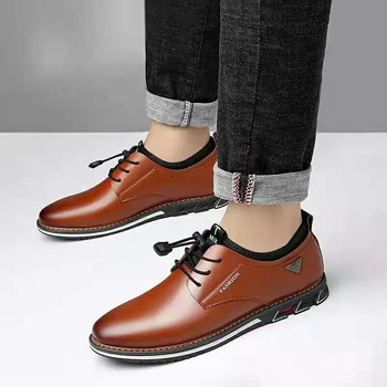 Британски ежедневни мъжки обувки Обувки от телешка кожа Удобни ниски модни кожени обувки Официални обувки Нови мъжки обувки Кожени