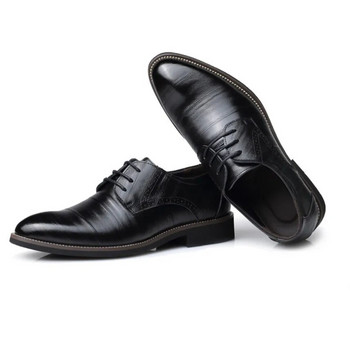 Голям размер мода Възрастен мъж меки кожени обувки сватбена бизнес рокля на средна възраст с остри пръсти баща работни обувки ghn89