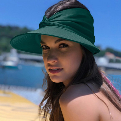 Strand napellenző Strand puha, összecsukható, széles karimájú vödörsapkák Redős kialakítású női napvédő sapka széles karimájú női szabadtéri sportkalap