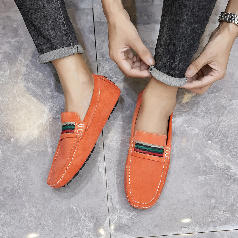 Vintažiniai  odos laisvalaikio batai vyrams Prabangūs prekės ženklo Slip on Formal Loafers Vyriški mokasinai itališki juodi vyriški vairavimo batai