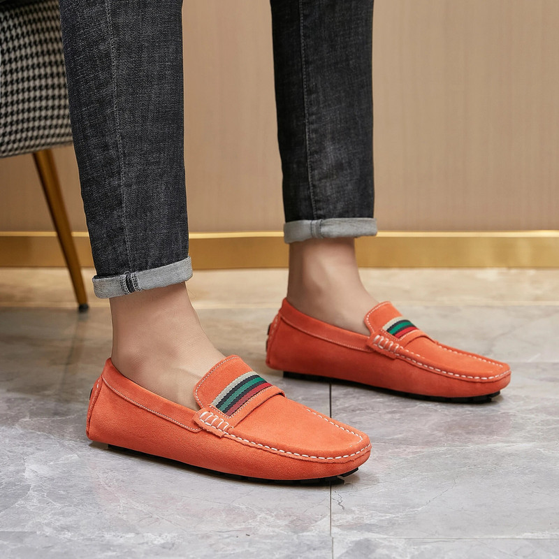 Vintažiniai  odos laisvalaikio batai vyrams Prabangūs prekės ženklo Slip on Formal Loafers Vyriški mokasinai itališki juodi vyriški vairavimo batai
