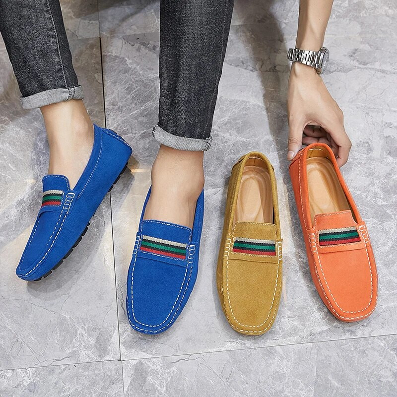 Vintažiniai  odos laisvalaikio batai vyrams Prabangūs prekės ženklo Slip on Formal Loafers Vyriški mokasinai itališki juodi vyriški vairavimo batai