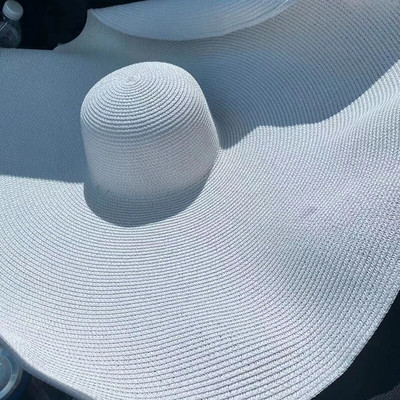 70 cm suvine rannamüts UV-vastane kaitse 35 cm suur laia äärega kokkupandav õlgkübar. Suured kokkupandavad päikesevarju kattemütsid