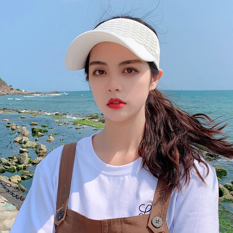 Ženske kape za sunčanje Ljetna UV zaštita Prazni cilindri Ženska kapa za zaštitu od sunca na otvorenom za tenis Golf Trčanje Sport Kapa sa šiltom