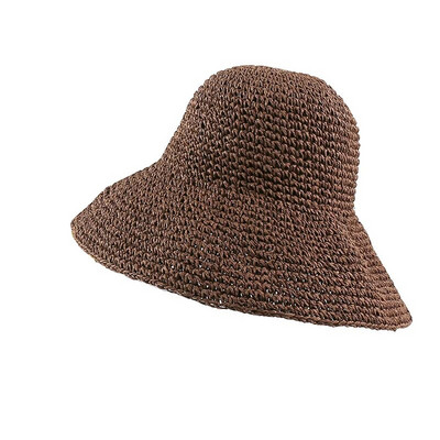 Ljeto Jesen Šeširi za žene Retro ravni šešir s visećim obodom Ručno izrađeni slamnati šešir Dame Zaštita od sunca na otvorenom Slamnati šešir za plažu