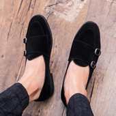 Trend muške kožne cipele za vožnju od brušene kože Brand Designer Muška vjenčanica sa šiljatim remenom Svečana obuća Zapatos Hombre