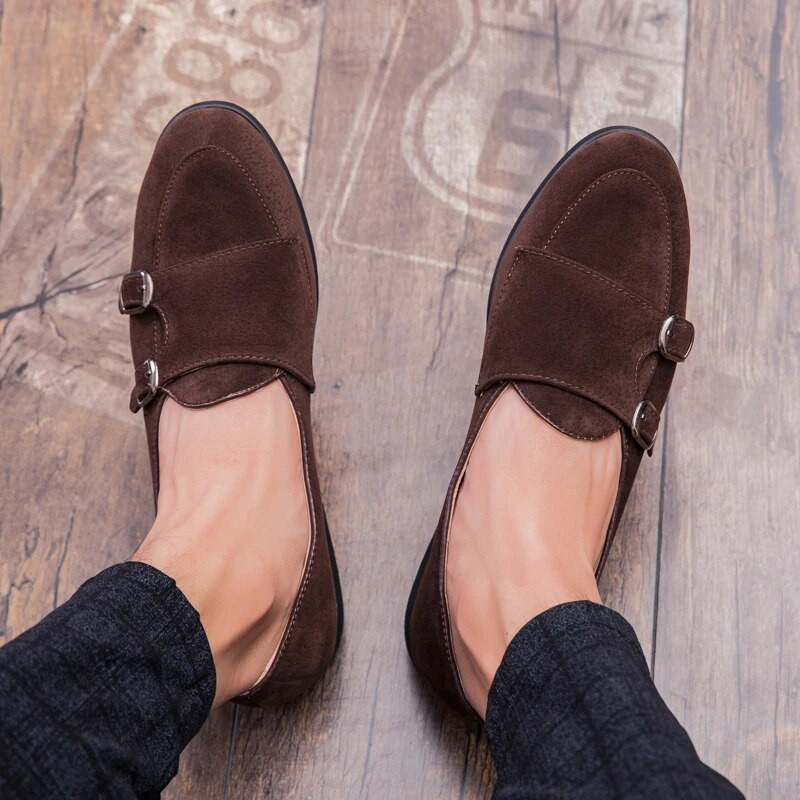 Trend muške kožne cipele za vožnju od brušene kože Brand Designer Muška vjenčanica sa šiljatim remenom Svečana obuća Zapatos Hombre