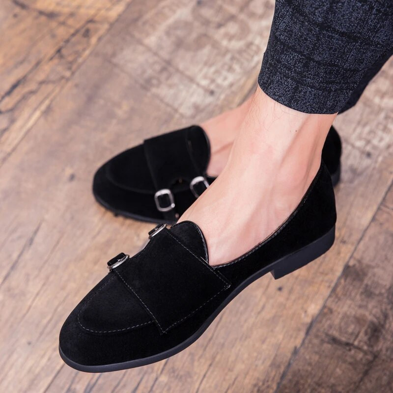 Trend muške kožne cipele za vožnju od brušene kože Brand Designer Muška vjenčanica sa šiljatim remenom Svečana obuća Zapatos Hombre