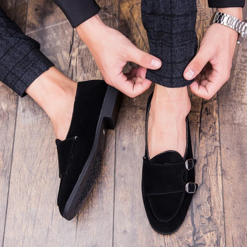 Trend muške kožne cipele za vožnju od brušene kože Brand Designer Muška vjenčanica sa šiljatim remenom Svečana obuća Zapatos Hombre